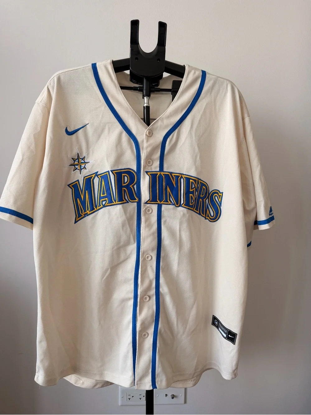 Nike Ken Griffey Jr. Seattle Mariners Cream and Blue Baseball Jersey